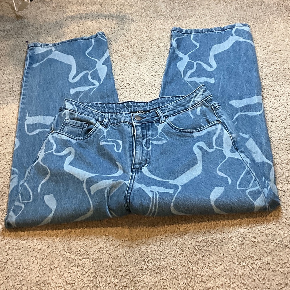 Stylish Blue Straight Leg Jeans